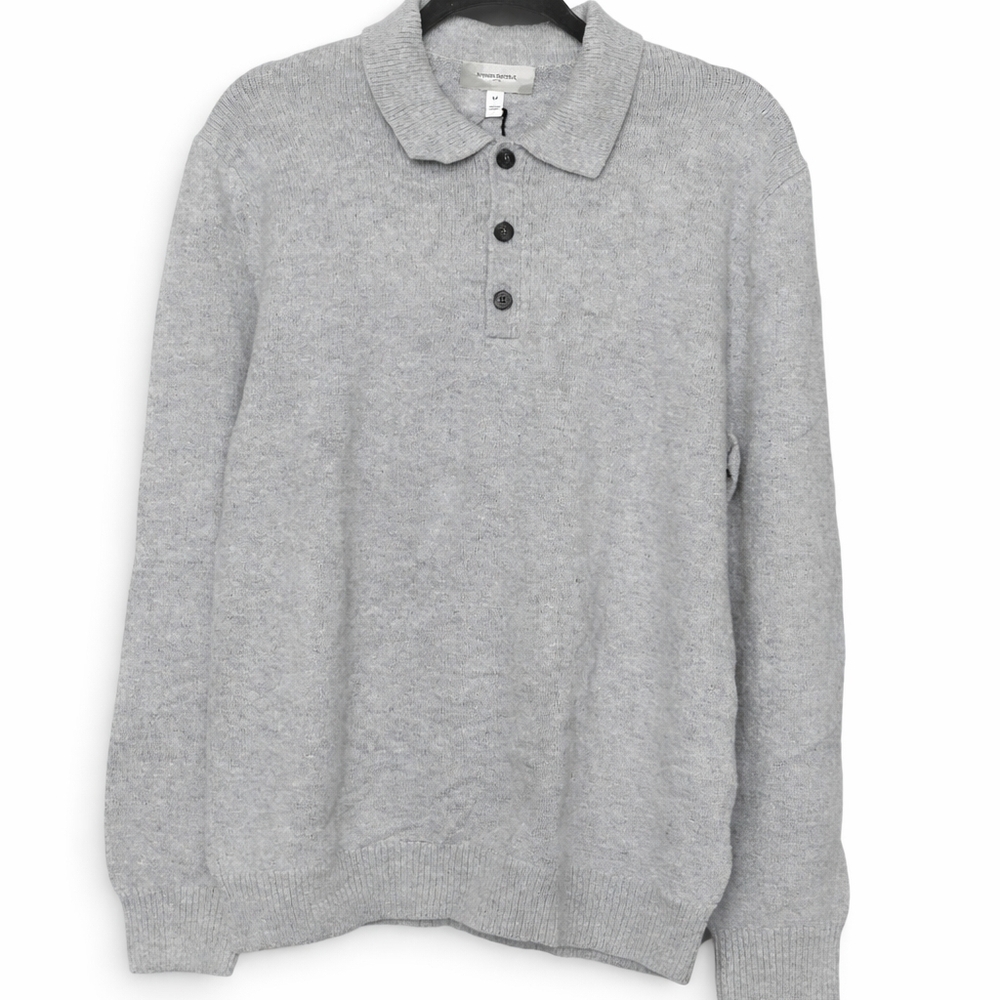 Banana Republic Light Gray Polo Cardigan Sweater